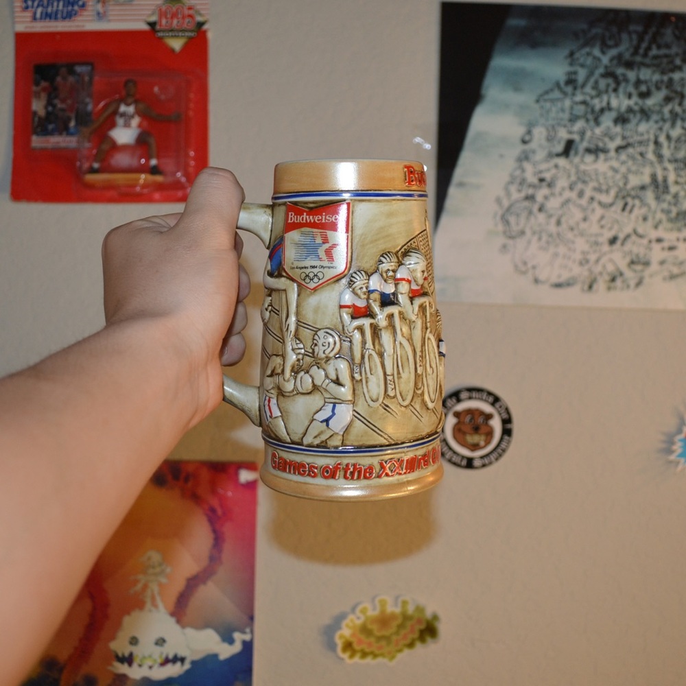 Vintage 1984 Olympic Budweiser mug